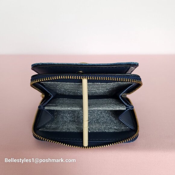 COACH Billfold Small Wallet in Denim Fabric-Deep Blue color ⭐ - Picture 11 of 16
